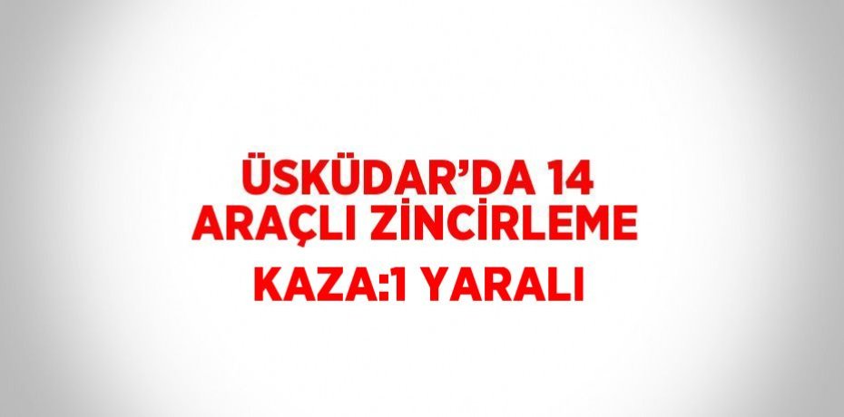 ÜSKÜDAR’DA 14 ARAÇLI ZİNCİRLEME KAZA:1 YARALI