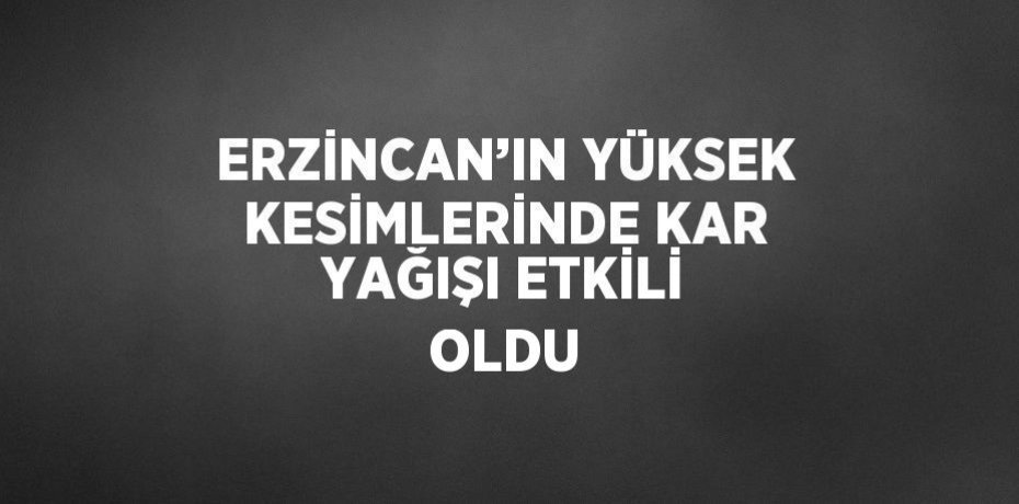 ERZİNCAN’IN YÜKSEK KESİMLERİNDE KAR YAĞIŞI ETKİLİ OLDU