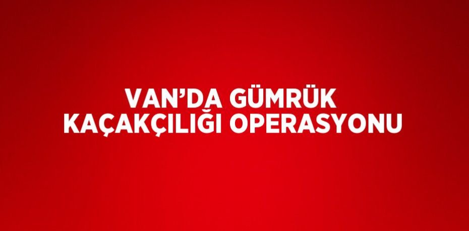 VAN’DA GÜMRÜK KAÇAKÇILIĞI OPERASYONU