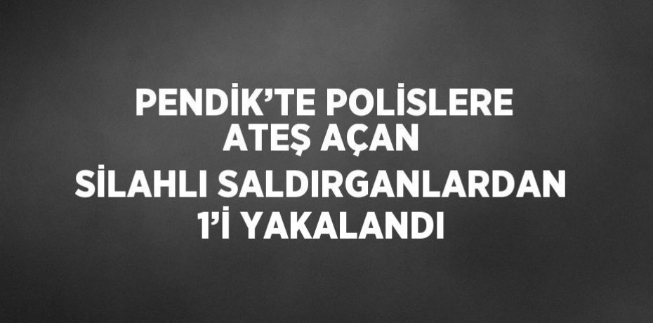 PENDİK’TE POLİSLERE ATEŞ AÇAN SİLAHLI SALDIRGANLARDAN 1’İ YAKALANDI