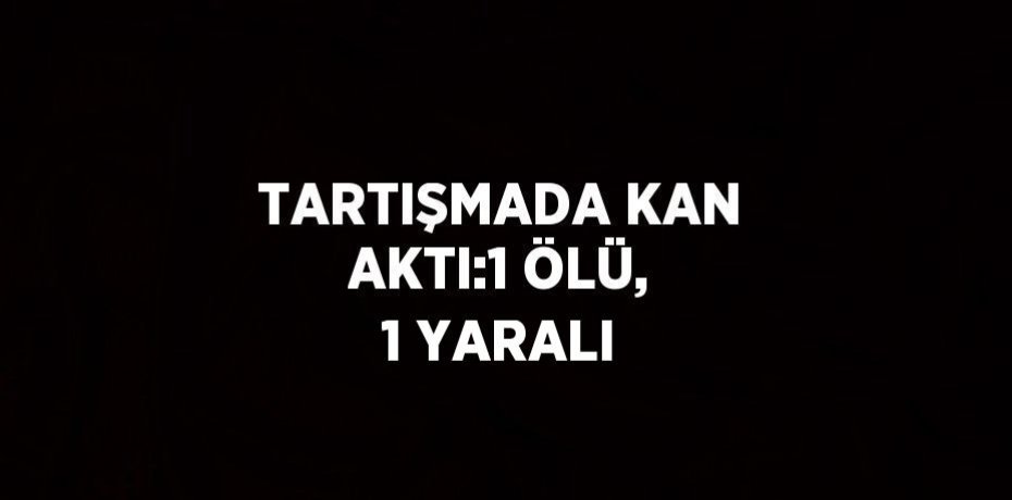 TARTIŞMADA KAN AKTI:1 ÖLÜ, 1 YARALI