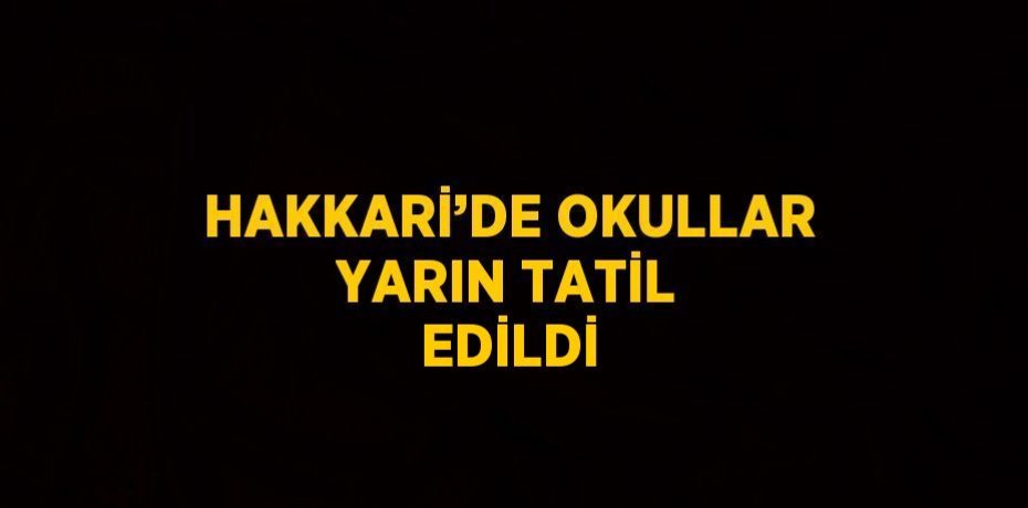 HAKKARİ’DE OKULLAR YARIN TATİL EDİLDİ