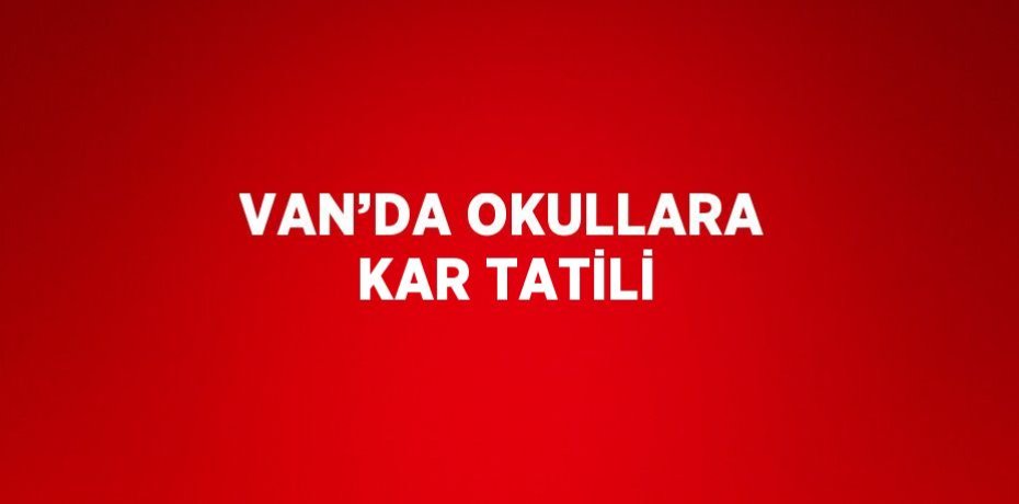 VAN’DA OKULLARA KAR TATİLİ