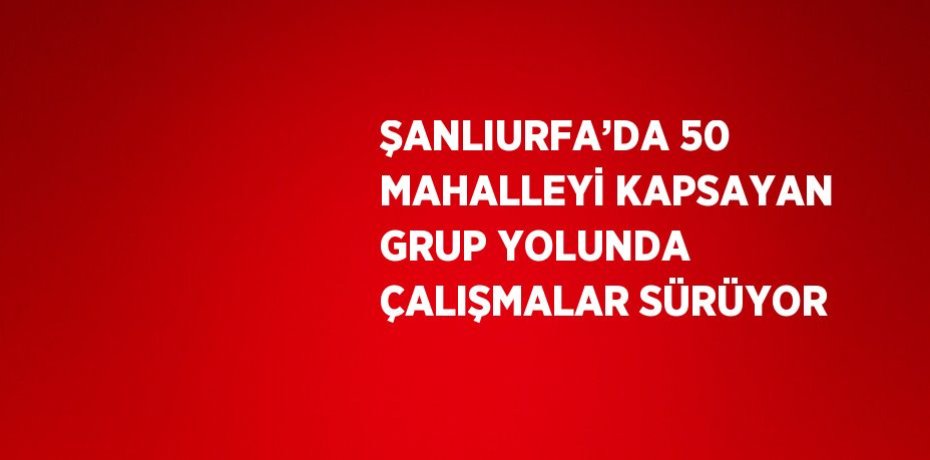 ŞANLIURFA’DA 50 MAHALLEYİ KAPSAYAN GRUP YOLUNDA ÇALIŞMALAR SÜRÜYOR