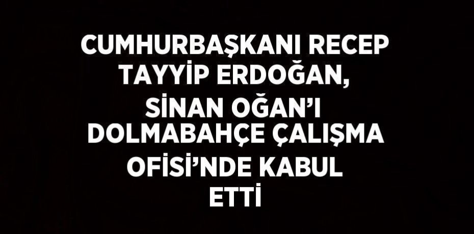 CUMHURBAŞKANI RECEP TAYYİP ERDOĞAN, SİNAN OĞAN’I DOLMABAHÇE ÇALIŞMA OFİSİ’NDE KABUL ETTİ