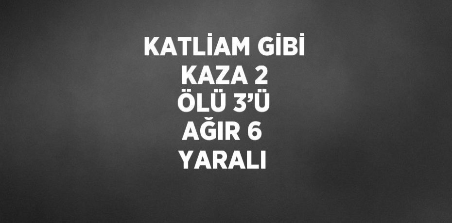 KATLİAM GİBİ KAZA 2 ÖLÜ 3’Ü AĞIR 6 YARALI