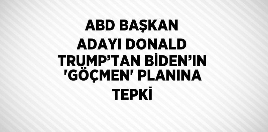 ABD BAŞKAN ADAYI DONALD TRUMP’TAN BİDEN’IN 'GÖÇMEN' PLANINA TEPKİ