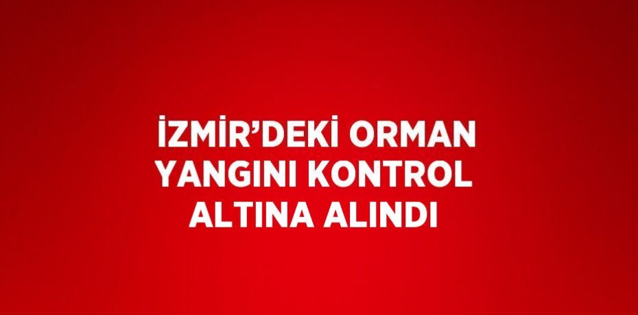 İZMİR’DEKİ ORMAN YANGINI KONTROL ALTINA ALINDI
