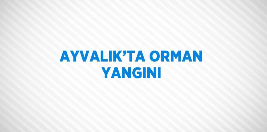 AYVALIK’TA ORMAN YANGINI