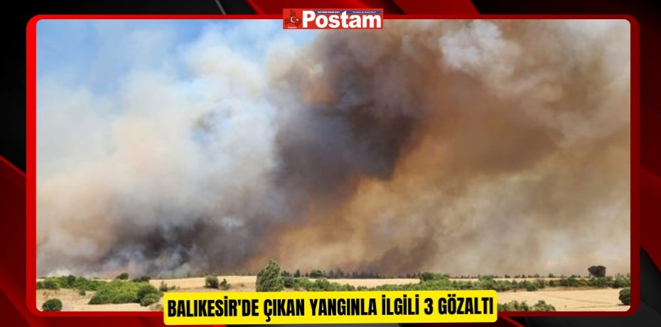Balıkesir'de çıkan yangınla ilgili 3 gözaltı