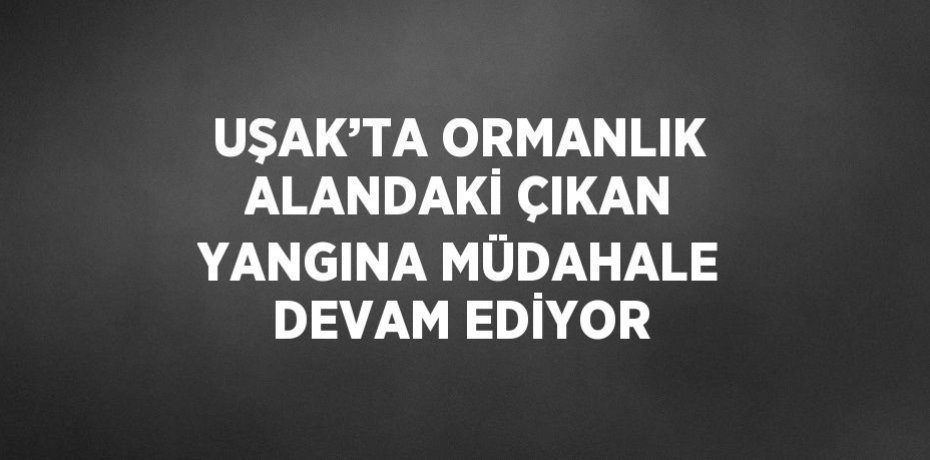 UŞAK’TA ORMANLIK ALANDAKİ ÇIKAN YANGINA MÜDAHALE DEVAM EDİYOR