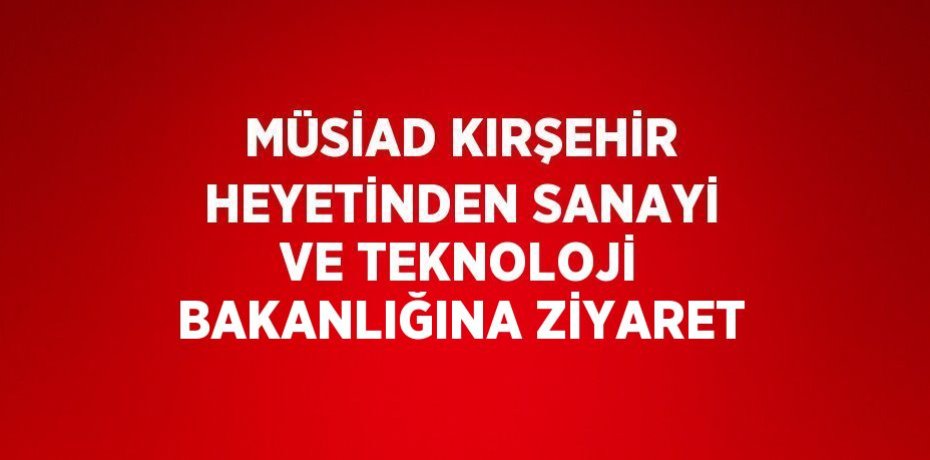 MÜSİAD KIRŞEHİR HEYETİNDEN SANAYİ VE TEKNOLOJİ BAKANLIĞINA ZİYARET