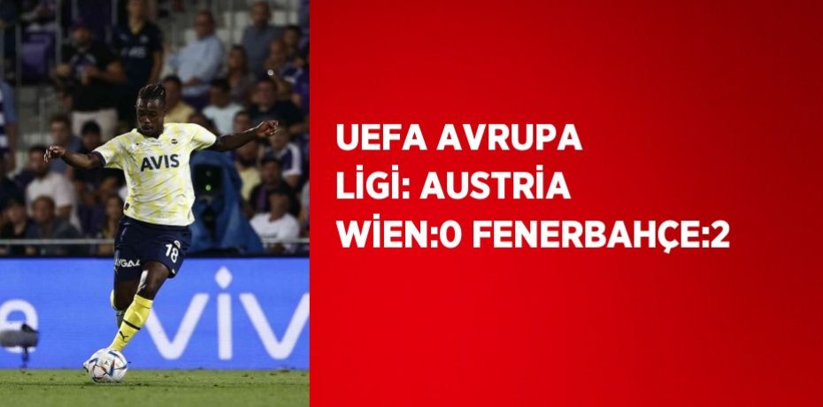 UEFA AVRUPA LİGİ: AUSTRİA WİEN:0 FENERBAHÇE:2