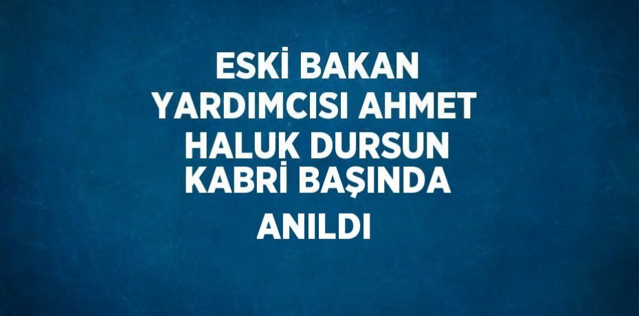 ESKİ BAKAN YARDIMCISI AHMET HALUK DURSUN KABRİ BAŞINDA ANILDI
