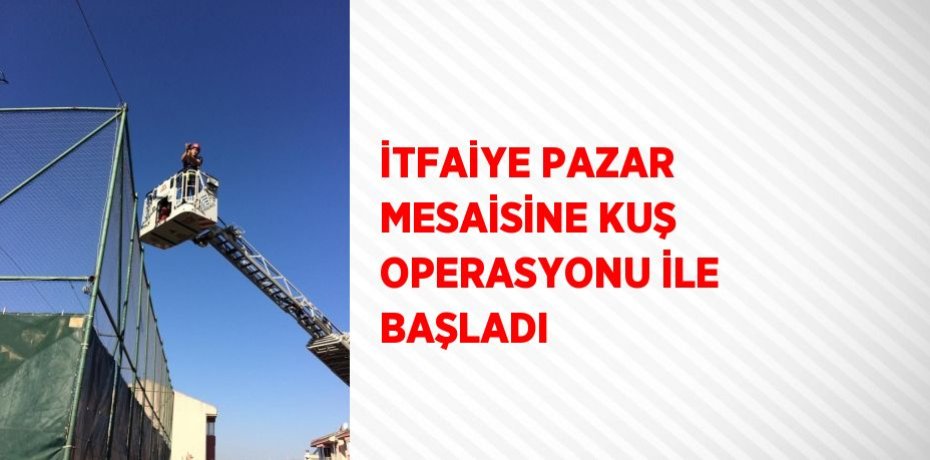 İTFAİYE PAZAR MESAİSİNE KUŞ OPERASYONU İLE BAŞLADI