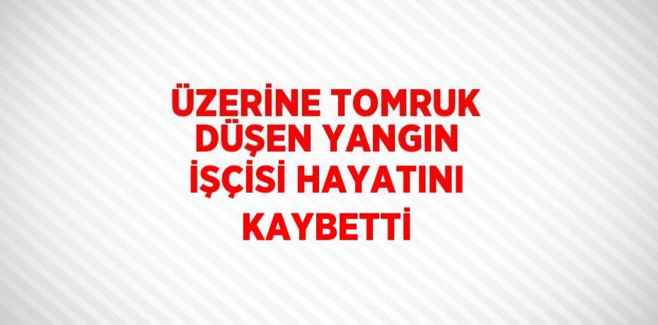 ÜZERİNE TOMRUK DÜŞEN YANGIN İŞÇİSİ HAYATINI KAYBETTİ