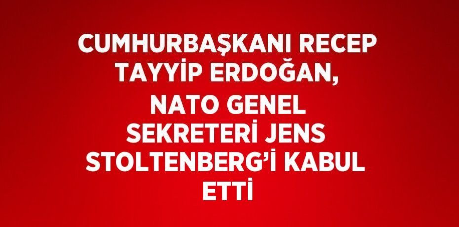 CUMHURBAŞKANI RECEP TAYYİP ERDOĞAN, NATO GENEL SEKRETERİ JENS STOLTENBERG’İ KABUL ETTİ