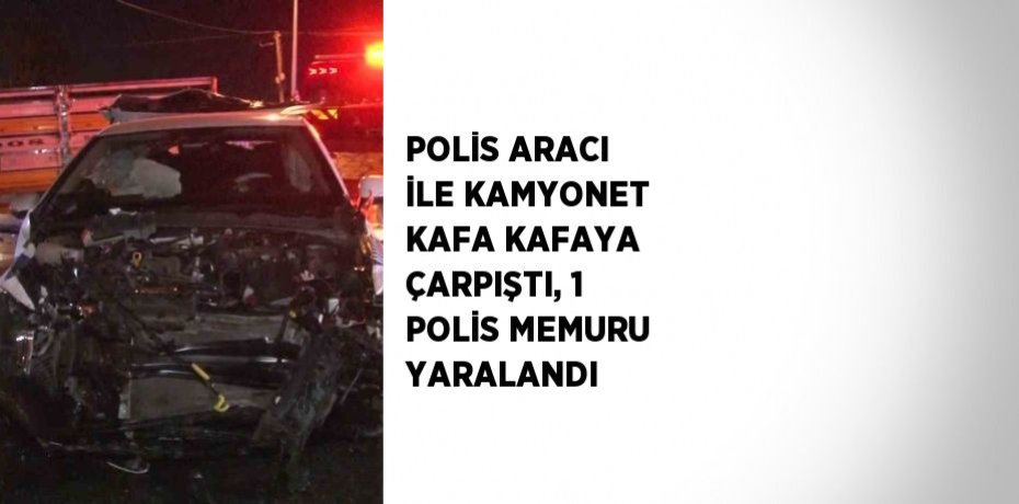 POLİS ARACI İLE KAMYONET KAFA KAFAYA ÇARPIŞTI, 1 POLİS MEMURU YARALANDI