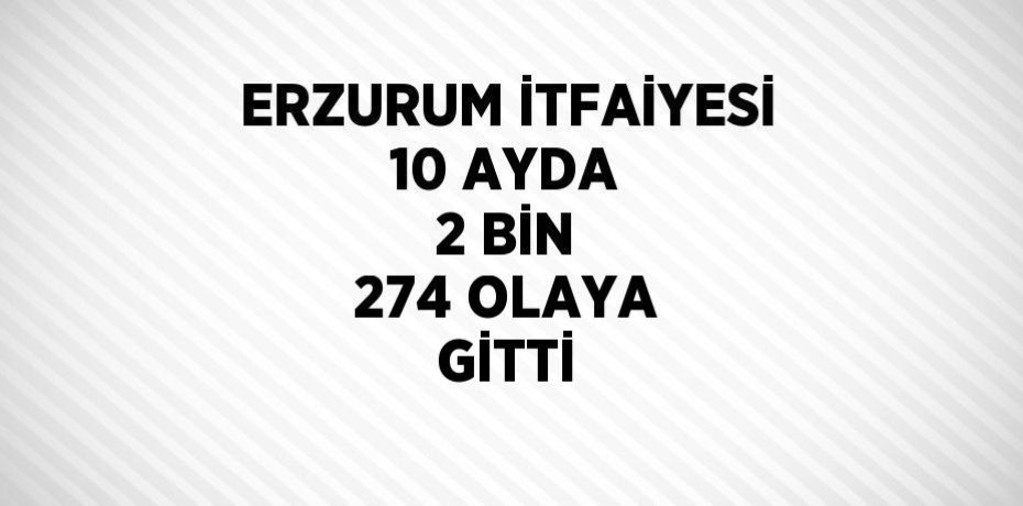 ERZURUM İTFAİYESİ 10 AYDA 2 BİN 274 OLAYA GİTTİ