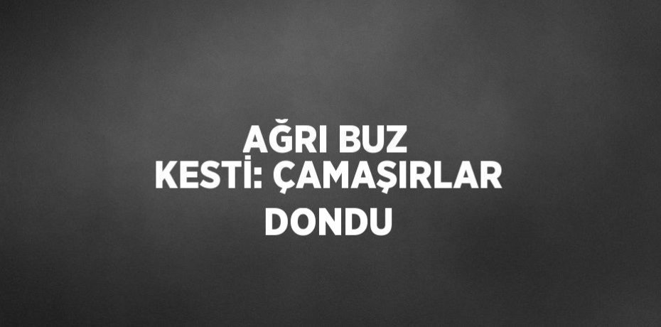 AĞRI BUZ KESTİ: ÇAMAŞIRLAR DONDU