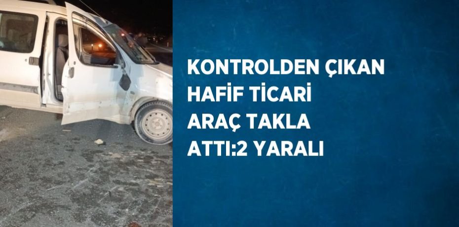 KONTROLDEN ÇIKAN HAFİF TİCARİ ARAÇ TAKLA ATTI:2 YARALI