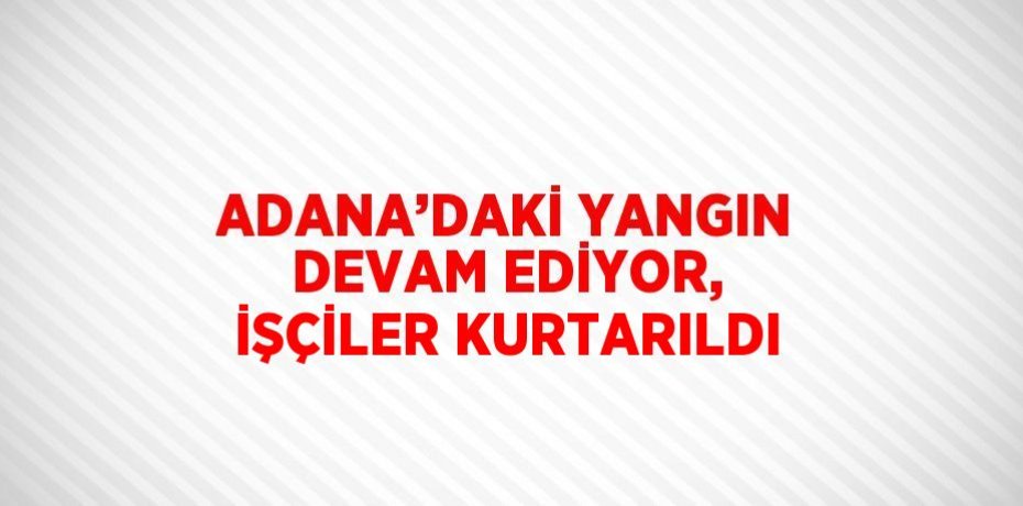 ADANA’DAKİ YANGIN DEVAM EDİYOR, İŞÇİLER KURTARILDI