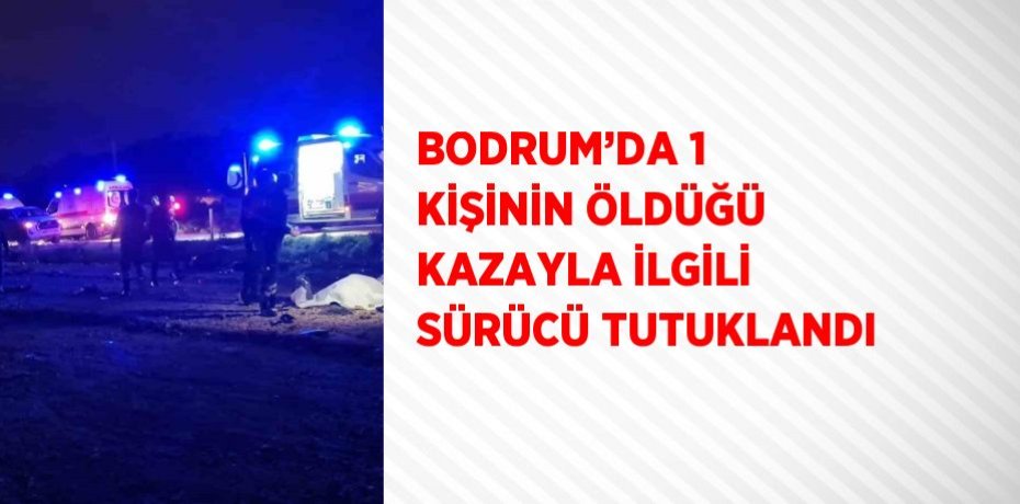BODRUM’DA 1 KİŞİNİN ÖLDÜĞÜ KAZAYLA İLGİLİ SÜRÜCÜ TUTUKLANDI