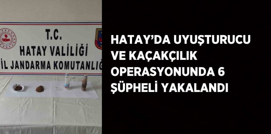 HATAY’DA UYUŞTURUCU VE KAÇAKÇILIK OPERASYONUNDA 6 ŞÜPHELİ YAKALANDI