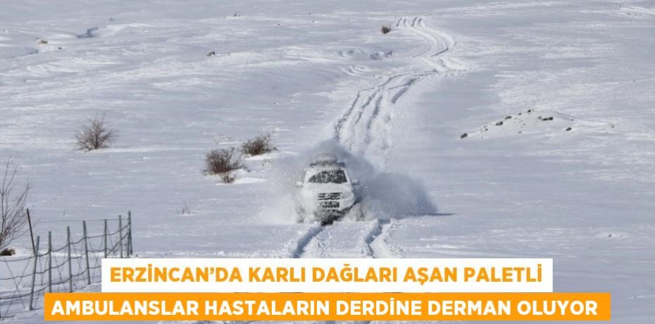 ERZİNCAN’DA KARLI DAĞLARI AŞAN PALETLİ AMBULANSLAR HASTALARIN DERDİNE DERMAN OLUYOR