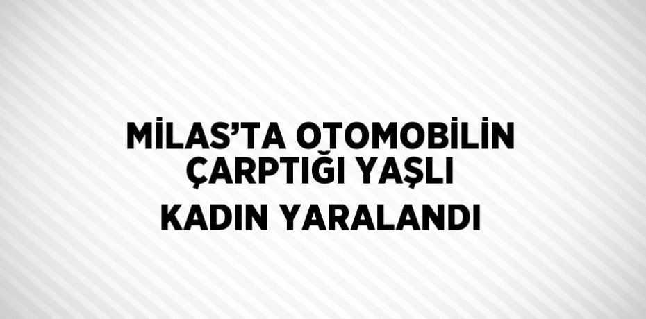 MİLAS’TA OTOMOBİLİN ÇARPTIĞI YAŞLI KADIN YARALANDI