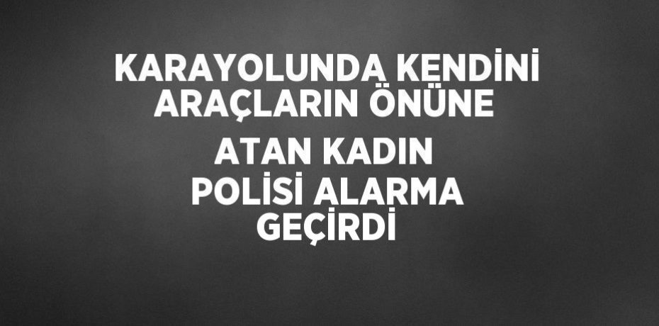KARAYOLUNDA KENDİNİ ARAÇLARIN ÖNÜNE ATAN KADIN POLİSİ ALARMA GEÇİRDİ