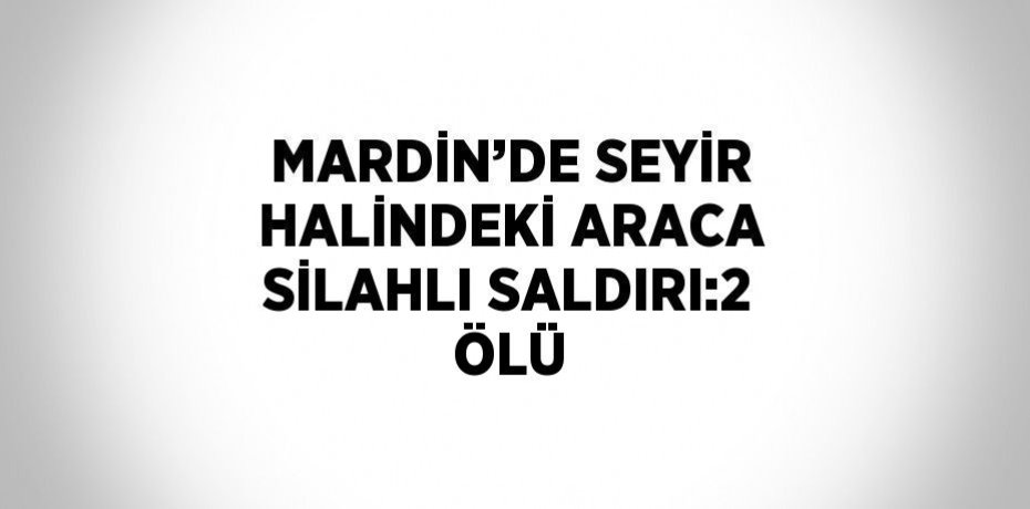 MARDİN’DE SEYİR HALİNDEKİ ARACA SİLAHLI SALDIRI:2 ÖLÜ