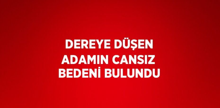 DEREYE DÜŞEN ADAMIN CANSIZ BEDENİ BULUNDU