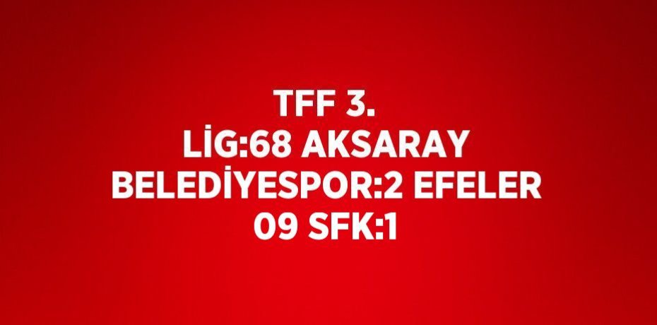 TFF 3. LİG:68 AKSARAY BELEDİYESPOR:2 EFELER 09 SFK:1