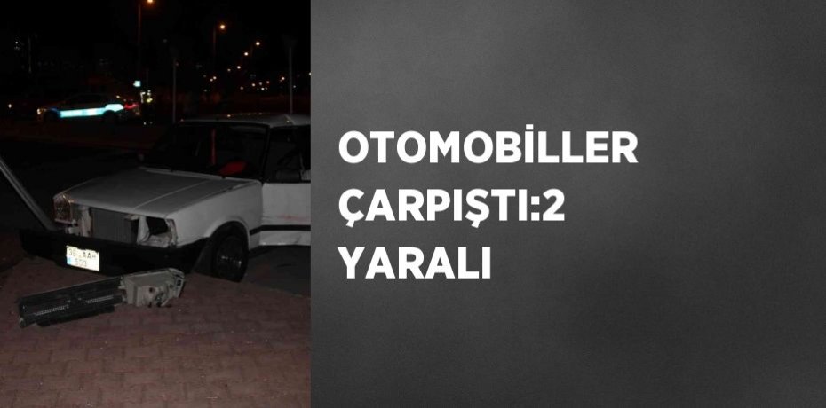 OTOMOBİLLER ÇARPIŞTI:2 YARALI