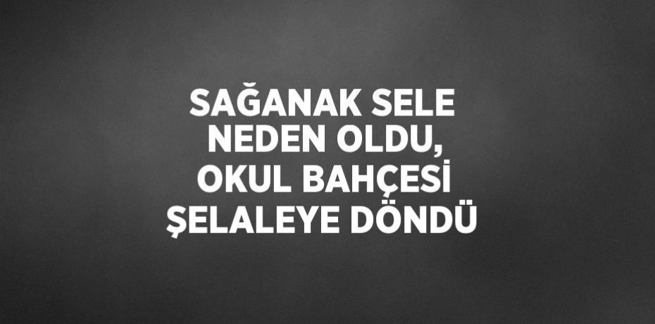 SAĞANAK SELE NEDEN OLDU, OKUL BAHÇESİ ŞELALEYE DÖNDÜ