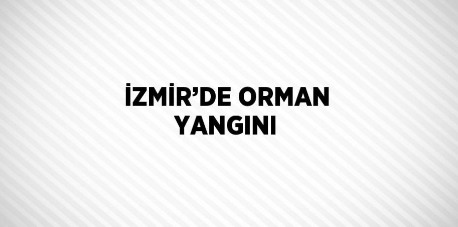 İZMİR’DE ORMAN YANGINI