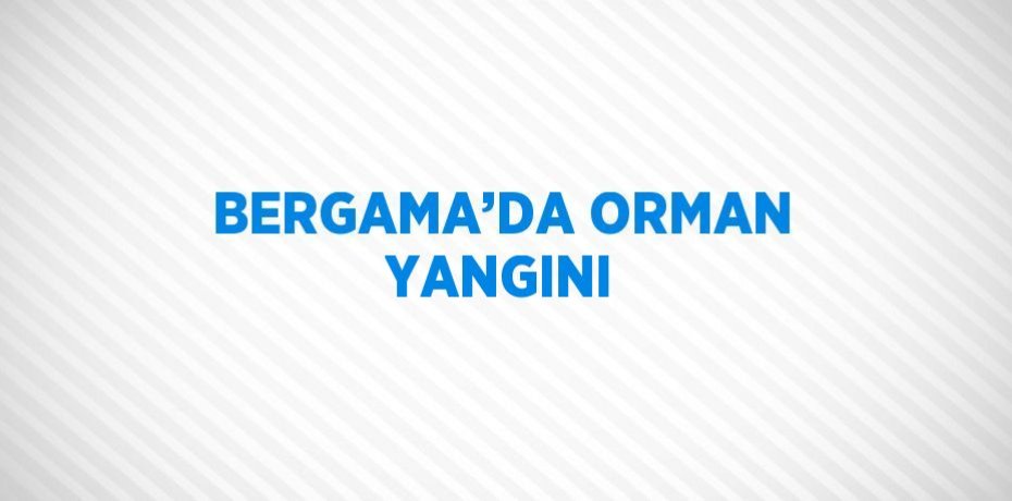 BERGAMA’DA ORMAN YANGINI