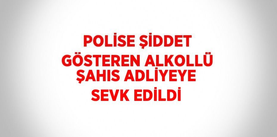 POLİSE ŞİDDET GÖSTEREN ALKOLLÜ ŞAHIS ADLİYEYE SEVK EDİLDİ