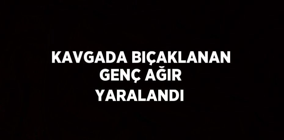 KAVGADA BIÇAKLANAN GENÇ AĞIR YARALANDI