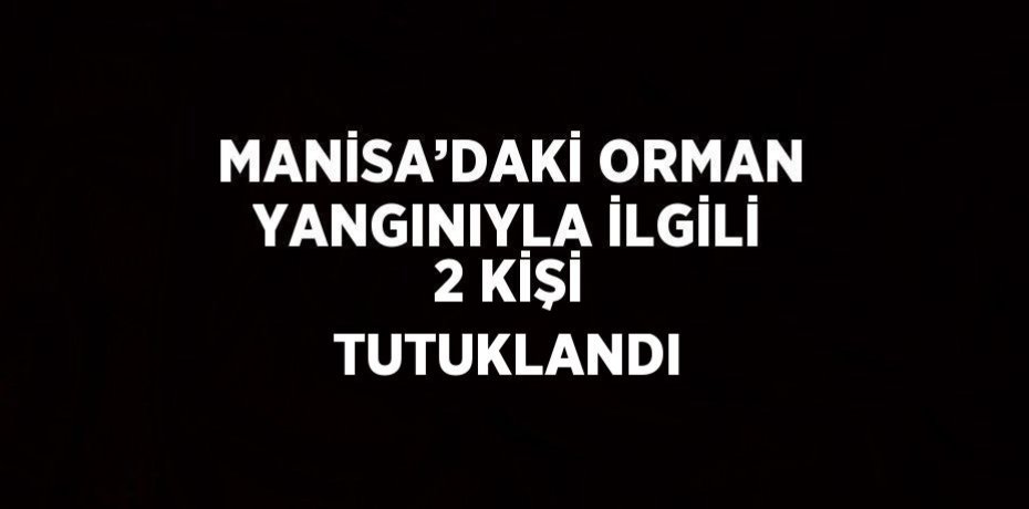 MANİSA’DAKİ ORMAN YANGINIYLA İLGİLİ 2 KİŞİ TUTUKLANDI