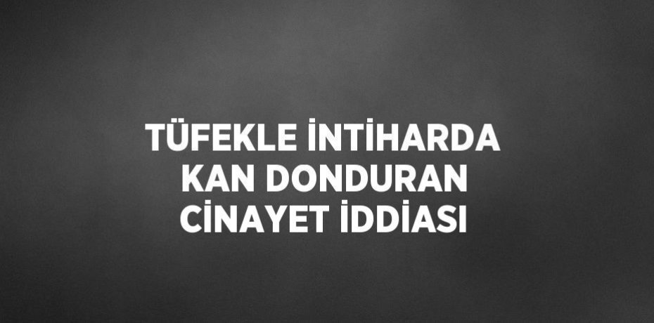 TÜFEKLE İNTİHARDA KAN DONDURAN CİNAYET İDDİASI