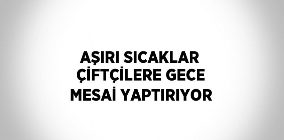 AŞIRI SICAKLAR ÇİFTÇİLERE GECE MESAİ YAPTIRIYOR