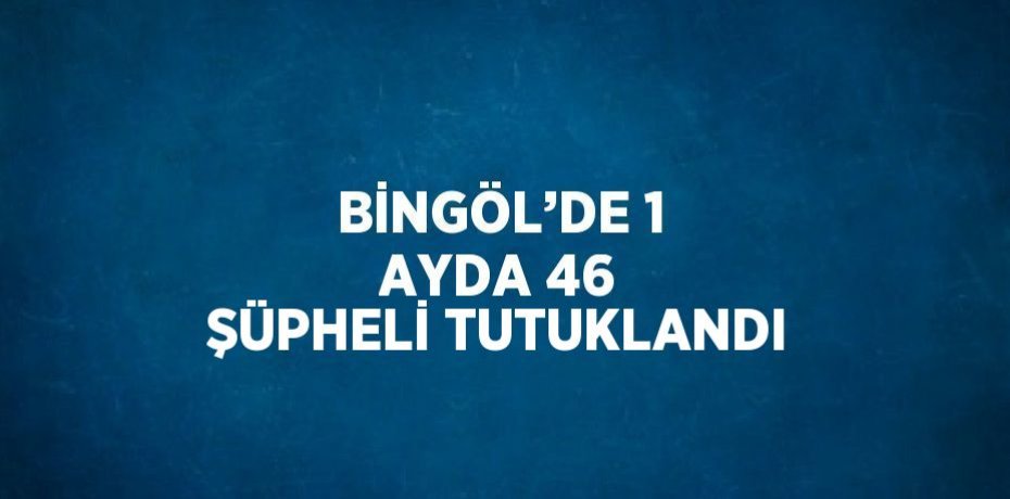 BİNGÖL’DE 1 AYDA 46 ŞÜPHELİ TUTUKLANDI