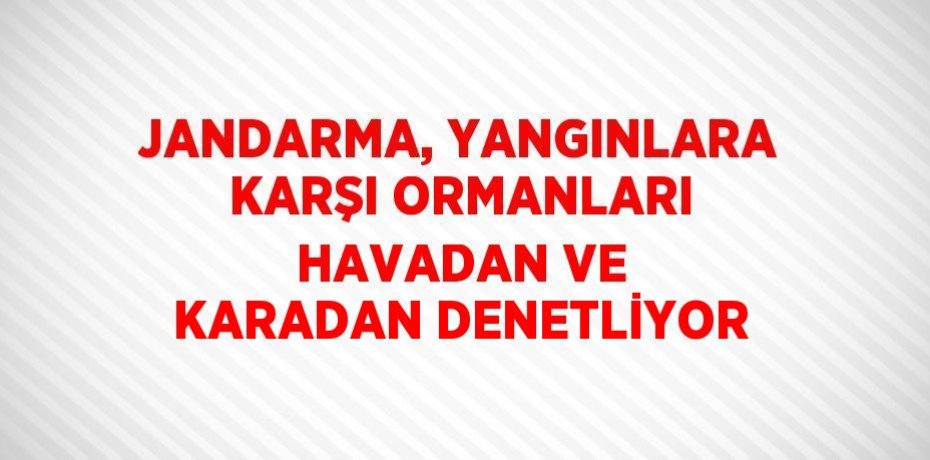 JANDARMA, YANGINLARA KARŞI ORMANLARI HAVADAN VE KARADAN DENETLİYOR