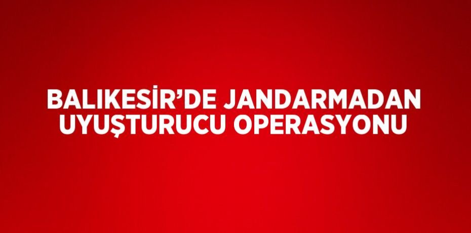 BALIKESİR’DE JANDARMADAN UYUŞTURUCU OPERASYONU