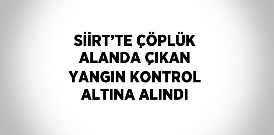 SİİRT’TE ÇÖPLÜK ALANDA ÇIKAN YANGIN KONTROL ALTINA ALINDI