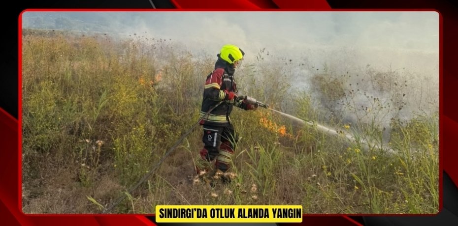 Sındırgı’da otluk alanda yangın