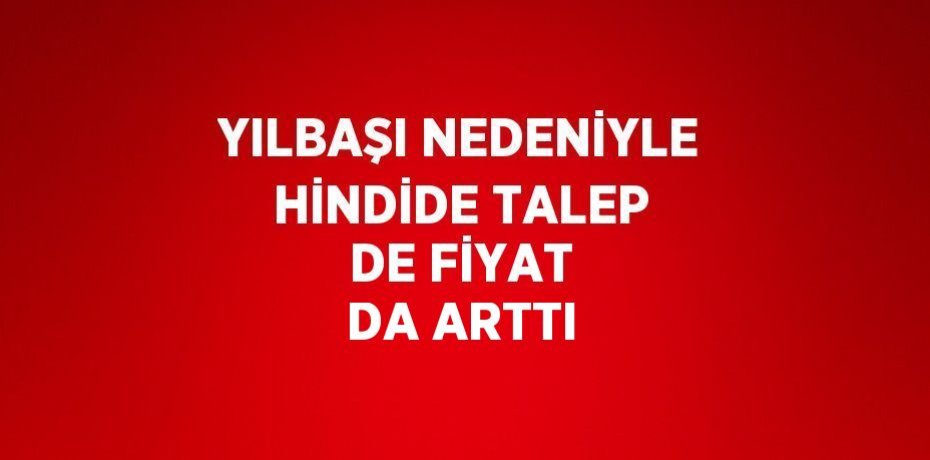 YILBAŞI NEDENİYLE HİNDİDE TALEP DE FİYAT DA ARTTI