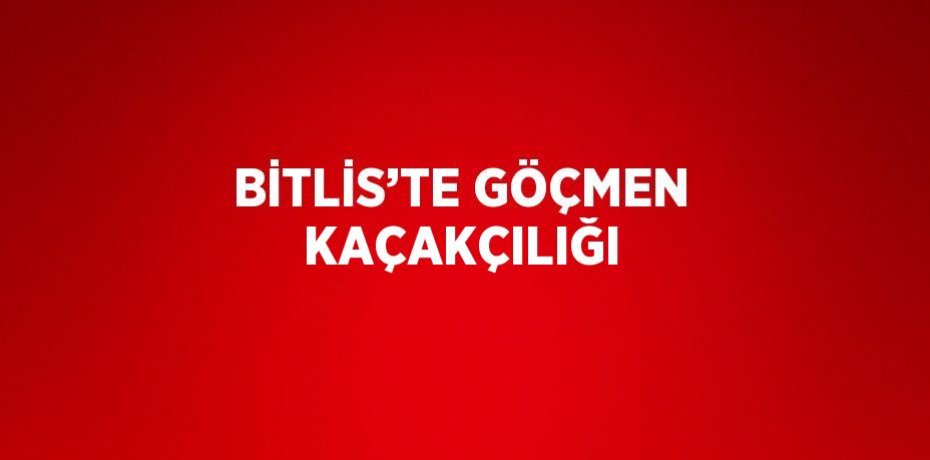 BİTLİS’TE GÖÇMEN KAÇAKÇILIĞI